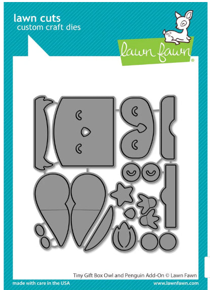 Lawn Fawn - Tiny Gift Box Owl and Penguin Add-On Dies