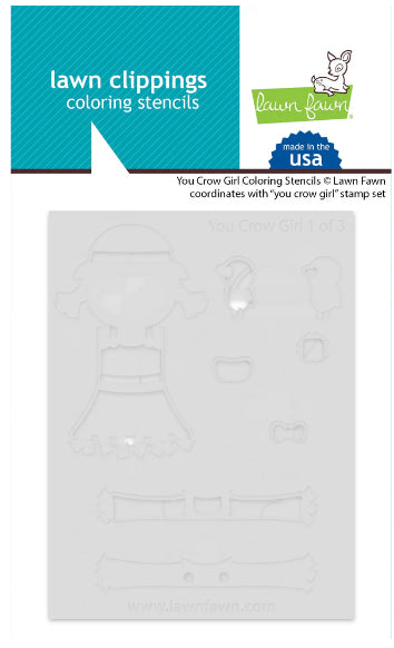 Lawn Fawn - You Crow Girl Coloring Stencils