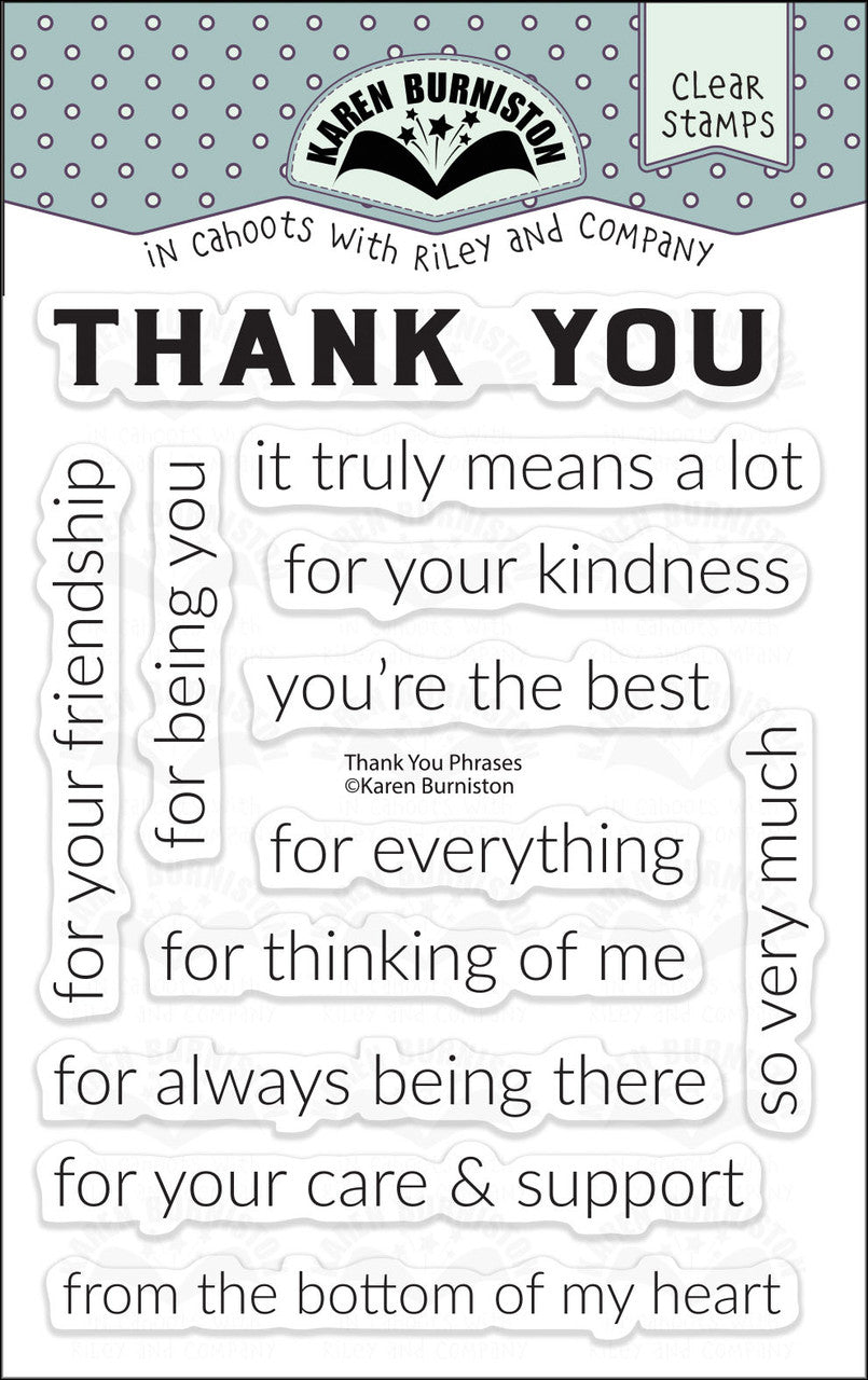 Karen Burniston - Stamps - Thank You Phrases ( Ships Feb. 9th)
