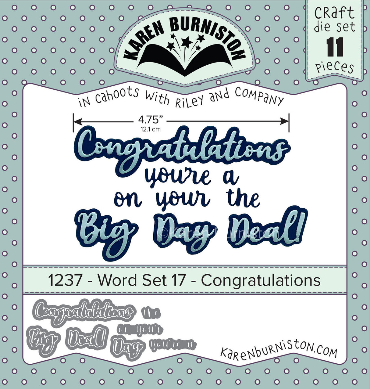 Karen Burniston - Dies - Word Set 17 - Congratulations