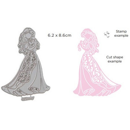 Disney - Cutting Dies - Princesses Demure Ariel With Stamp