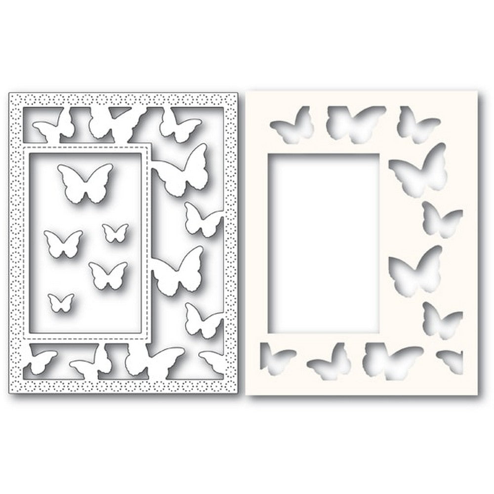 Poppystamps - Dies - Beautiful Butterflies Sidekick Frame and Stencil