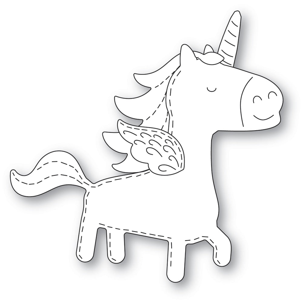 Poppystamps - Dies - Whittle Happy Unicorn