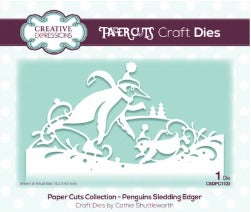 Creative Expressions - Dies - Paper Cuts Collection - Penguins Sledding Edger