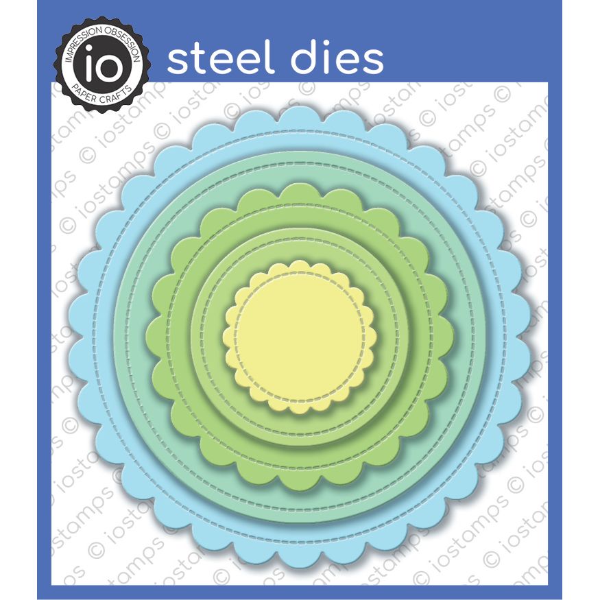 Impression Obsession - Dies - Scalloped Stitched Circles