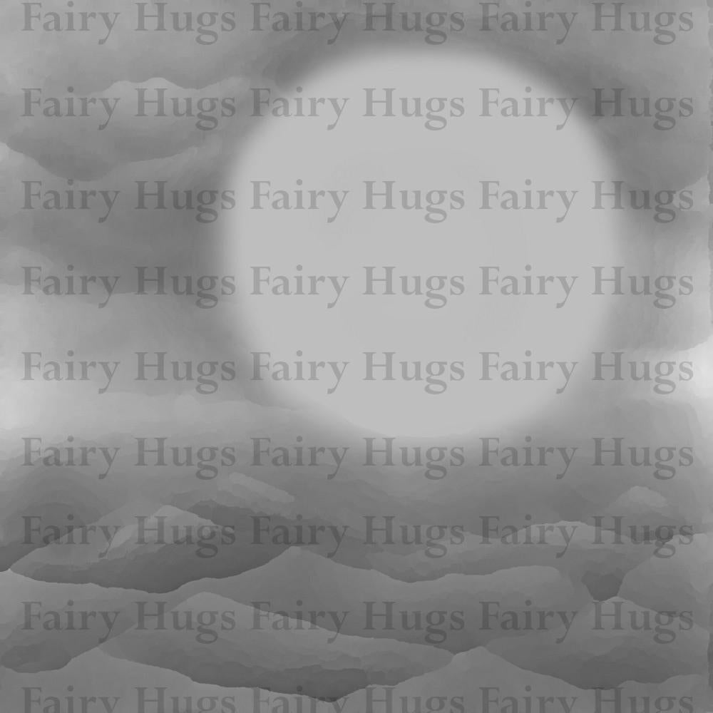 Fairy Hugs -Backgrounds - 6" x 6" - Moon Glow Grayscale