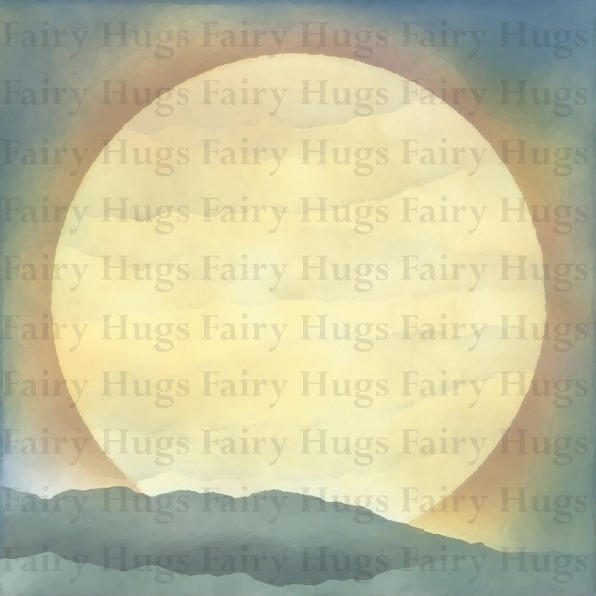 Fairy Hugs - Fairy-Scapes - 6" x 6" - Full Moon