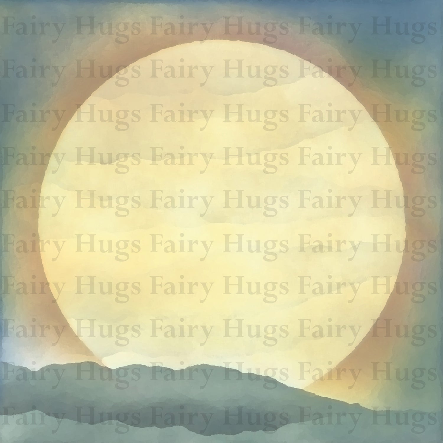 Fairy Hugs - Fairy-Scapes - 6" x 6" - Full Moon