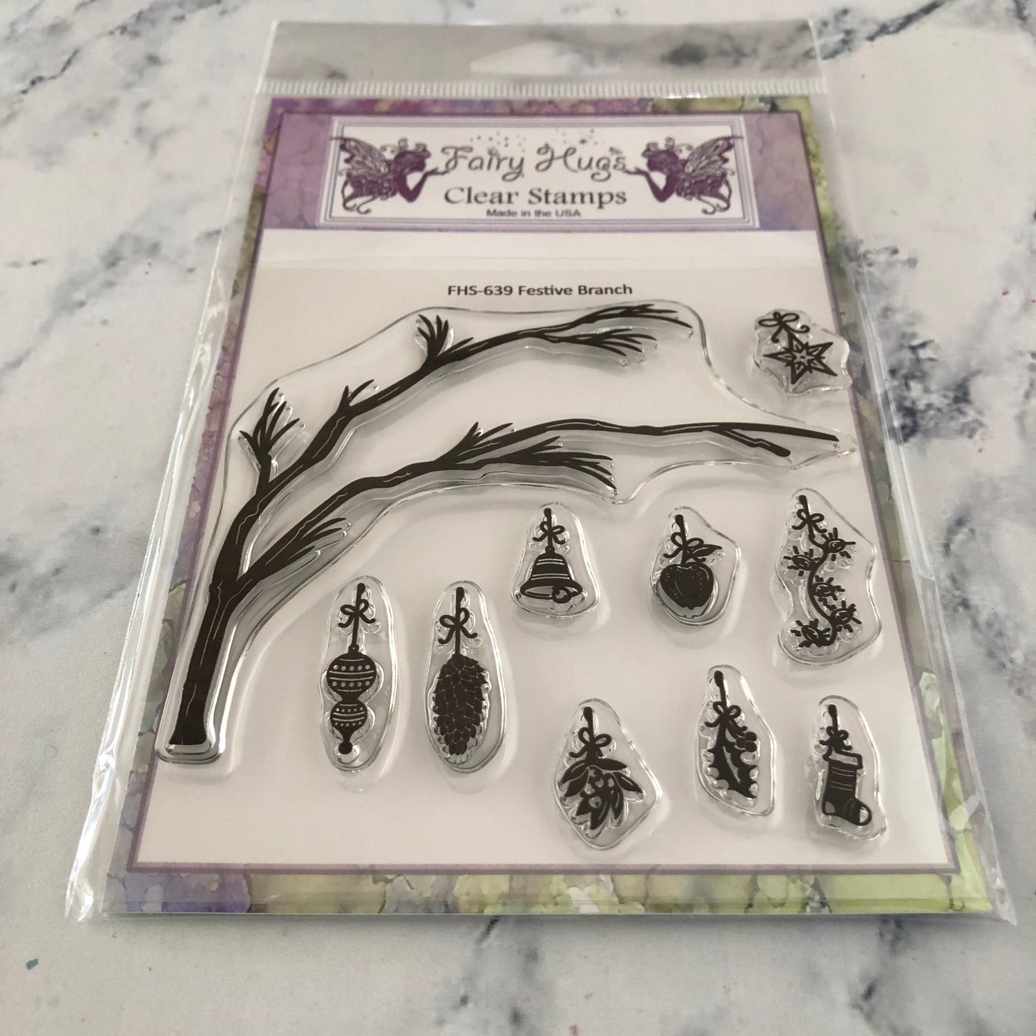 Fairy Hugs Stamps - Festive Branch