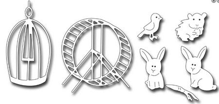 Frantic Stamper - Dies - Hamster, Bunnies and Bird
