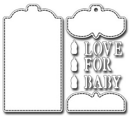 Frantic Stamper - Dies - Tag Builder #2 - Baby Tag