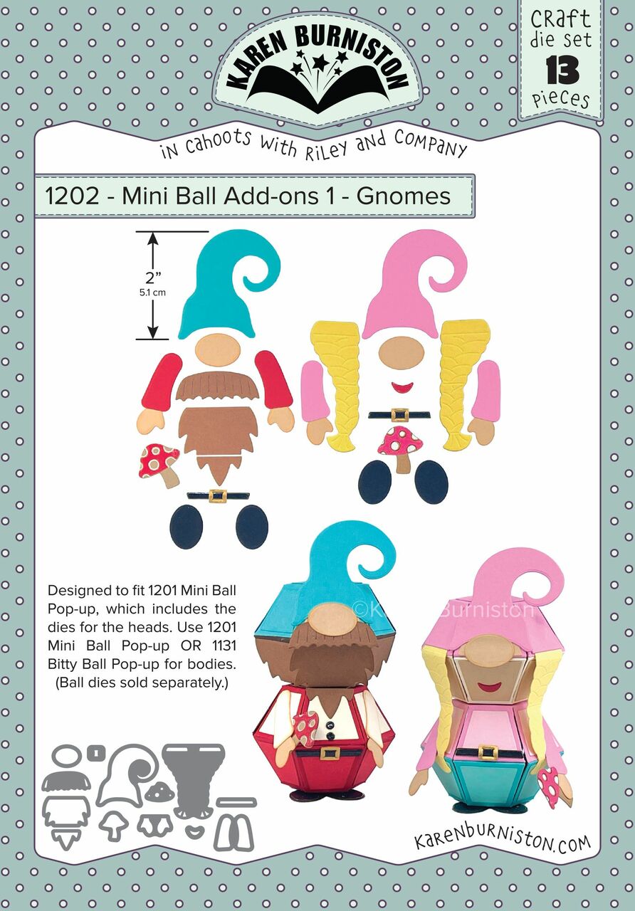 Karen Burniston - Dies - Mini Ball Add-Ons 1 - Gnomes