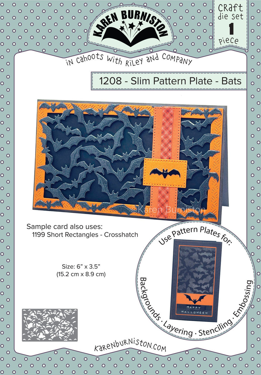 Karen Burniston - Dies - Slim Pattern Plate - Bats