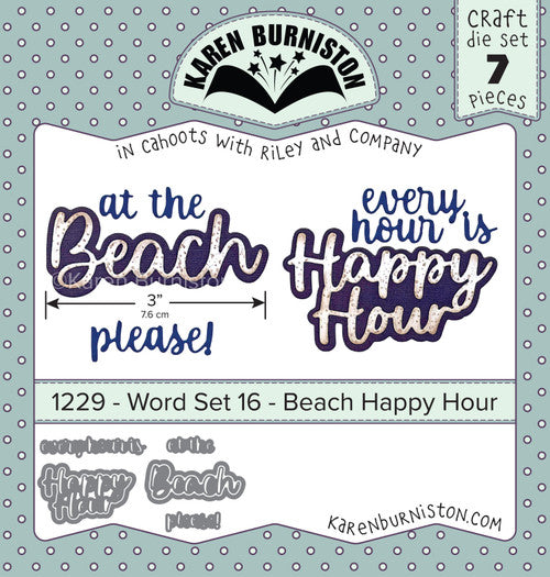 Karen Burniston - Dies - Word Set 16 - Beach Happy Hour