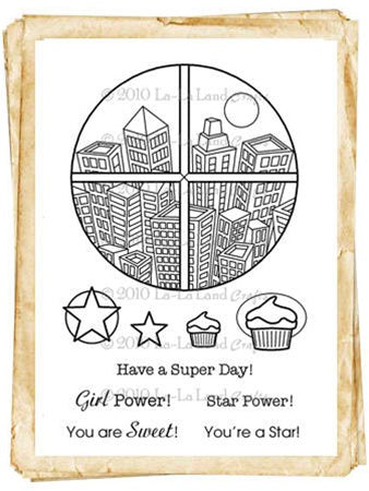 La-La Land Crafts Rubber Stamps - Super Hero Stamp Set