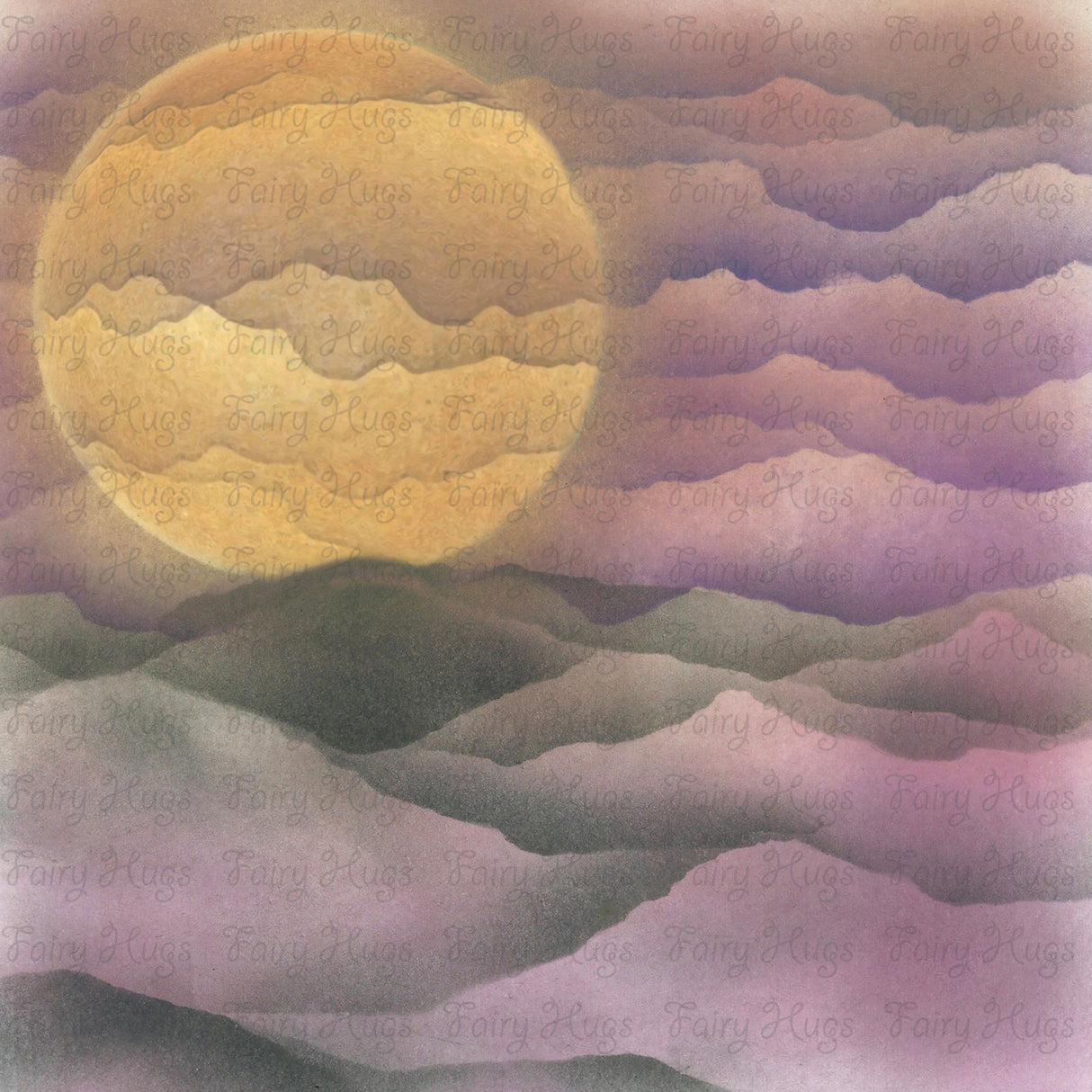 Fairy Hugs -Backgrounds - 6" x 6" - Purple Glow Sphere