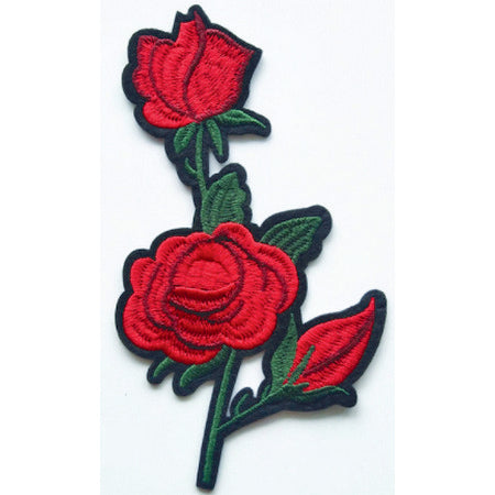 Patch / Applique - Sew / Iron - Three Roses In Stems