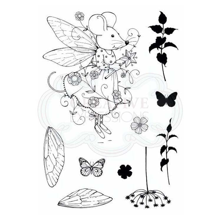 Pink Ink Designs A6 Clear Stamp Set - Fairy Mouse