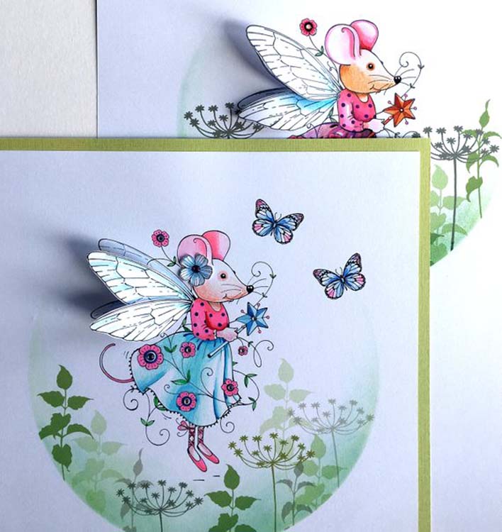 Pink Ink Designs A6 Clear Stamp Set - Fairy Mouse