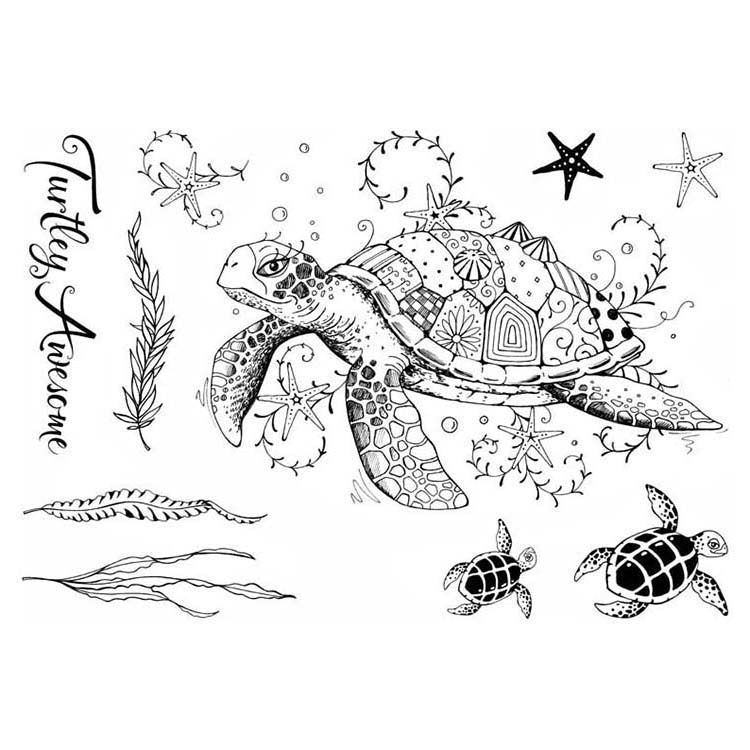 Pink Ink Designs A5 Clear Stamp Set - Sea Turtle