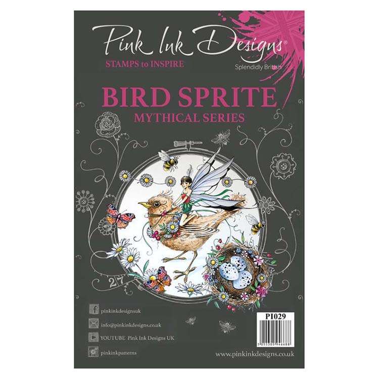 Pink Ink Designs A5 Clear Stamp Set - Bird Sprite