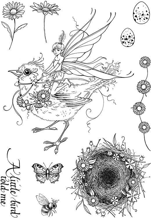 Pink Ink Designs A5 Clear Stamp Set - Bird Sprite