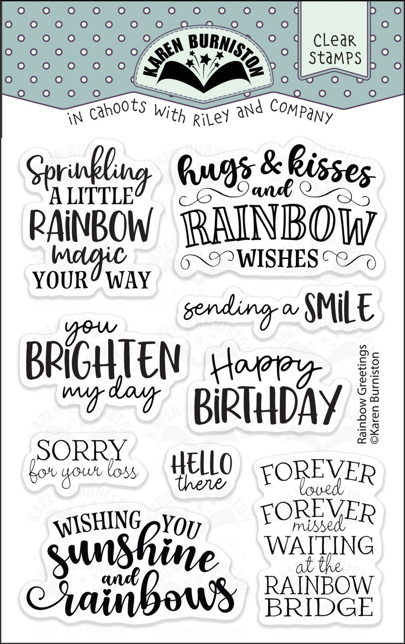 Karen Burniston - Stamps - Rainbow Greetings
