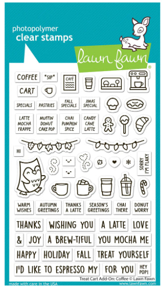Lawn Fawn - Treat Cart Add-On: Coffee Stamps