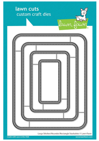 Lawn Fawn - Large Stitched Rounded Rectangle Stackables Dies