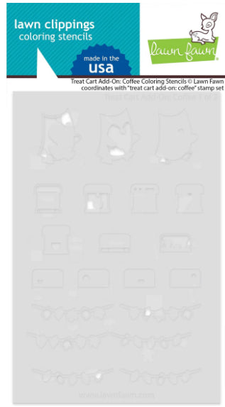 Lawn Fawn - Treat Cart Add-On: Coffee Coloring Stencils
