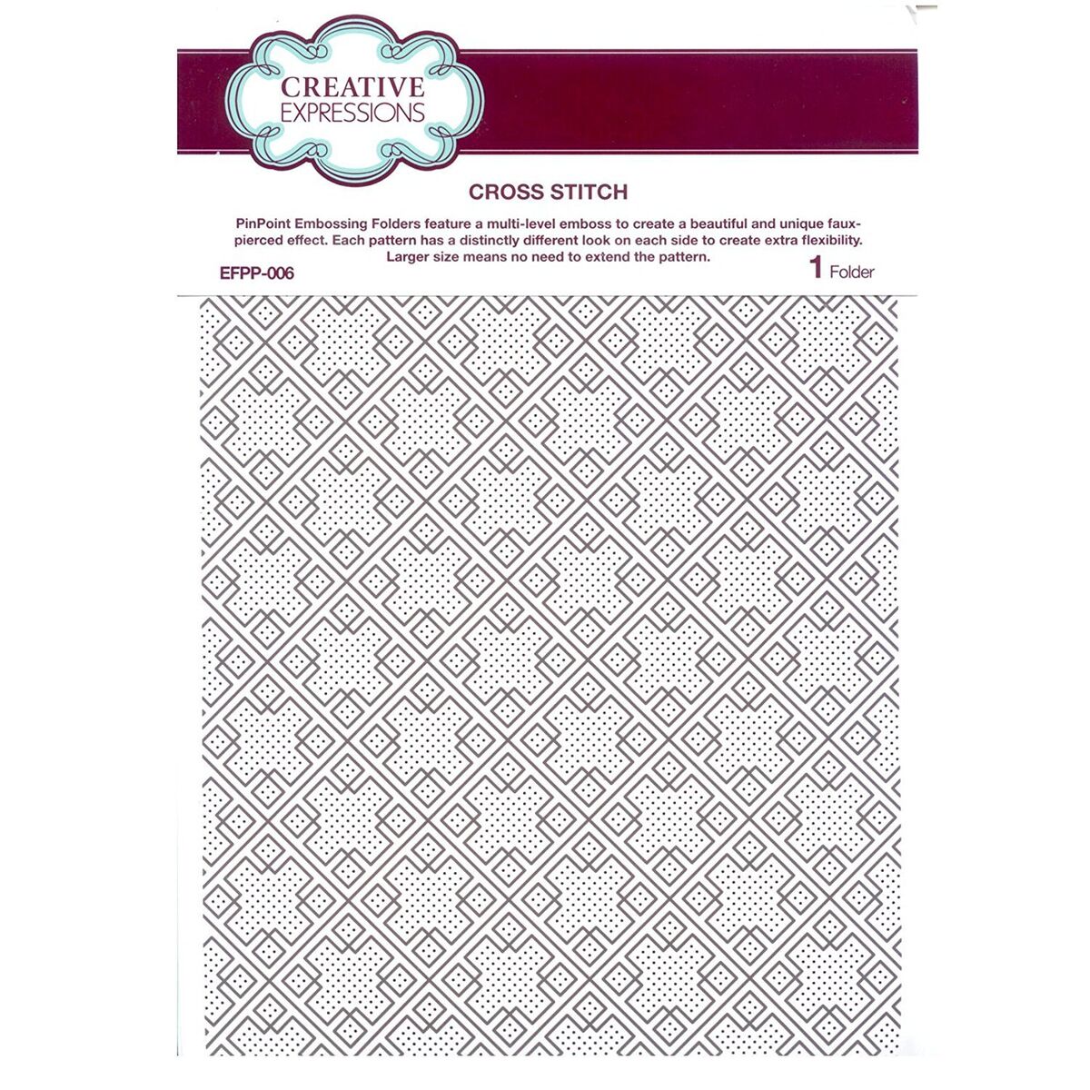 Sue Wilson - A4 - Cross Stitch Embossing Folder