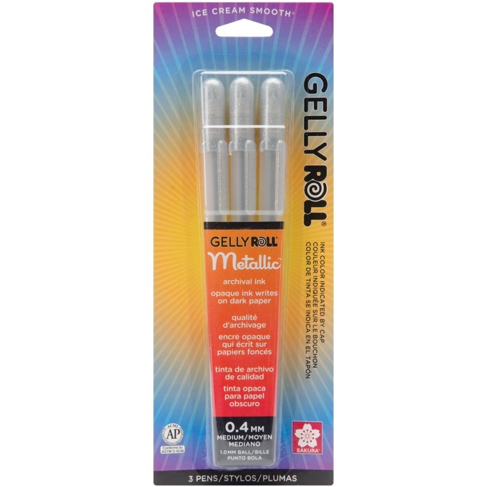 Gelly Roll Pens - Silver - Set Of 3