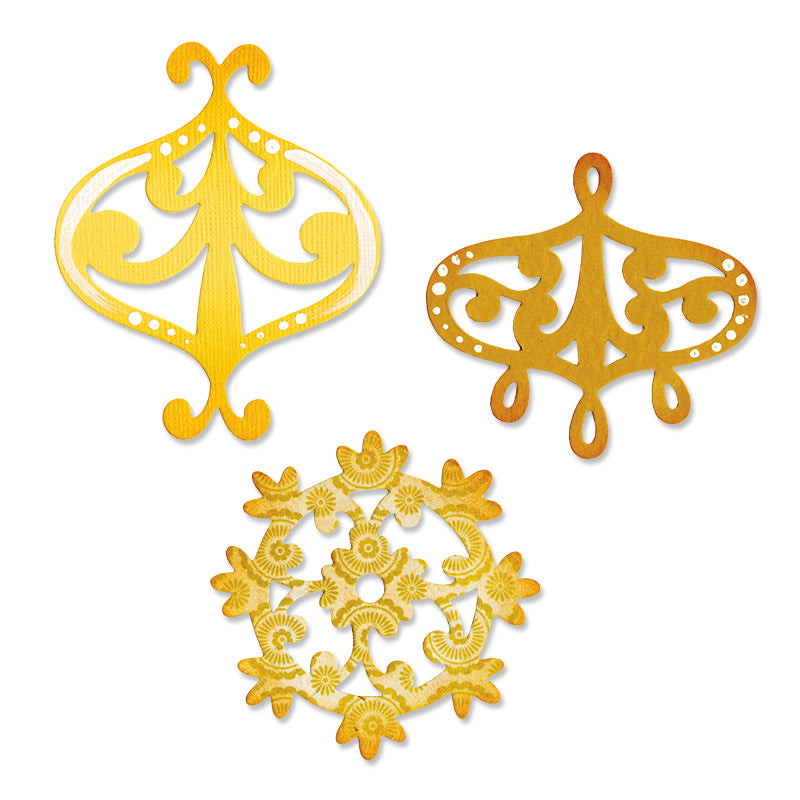 Sizzix Sizzlits Die Set 3PK - Decorative Accent & Flower Wreath Set