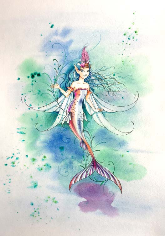 Pink Ink Designs A5 Clear Stamp Set - Sea Nymph
