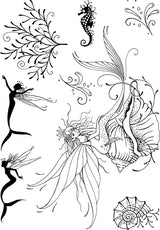 Pink Ink Designs A5 Clear Stamp Set - Shell Nymph